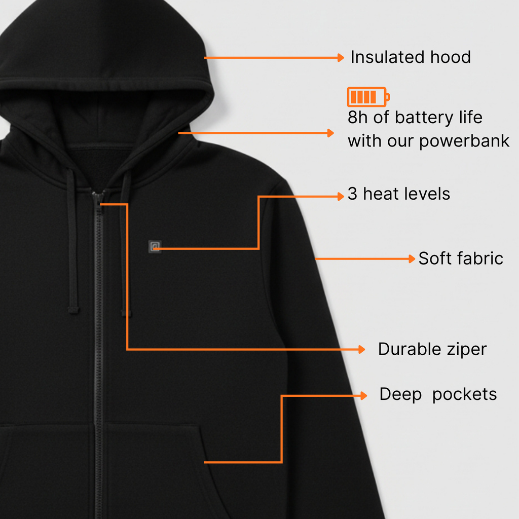 Heated Zip-Up Hoodie