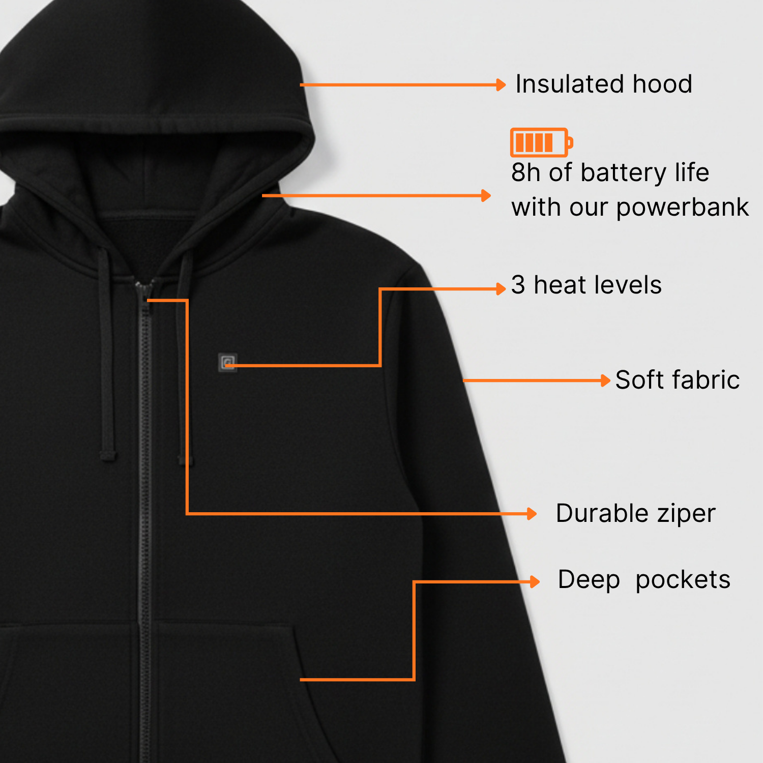 Heated Zip-Up Hoodie